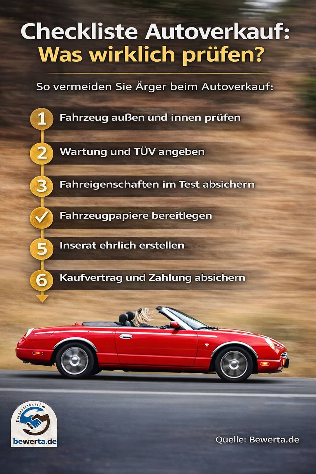 Infografik Checkliste Autoverkauf: Was wirklich prüfen
