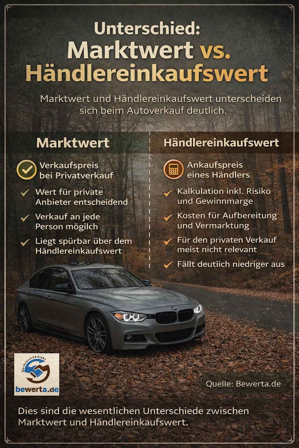 Unterschied zwischen Marktwert vs. Händlereinkaufswert